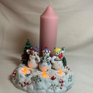 Vintage PartyLite Snowbell Tea-Light Pillar Holder